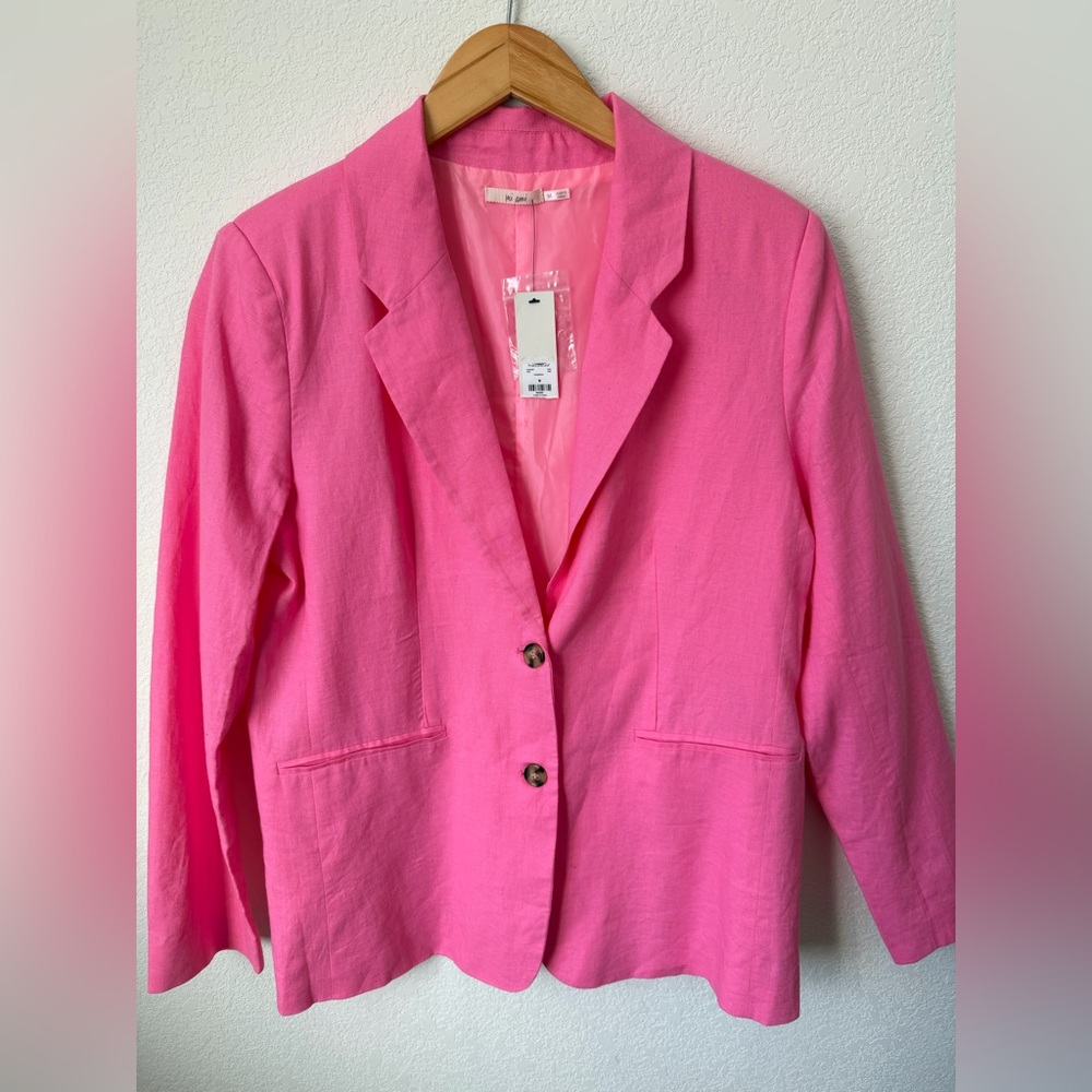 NWT Women’s Pink Lightweight Blazer Size M Casual Work Office Jacket